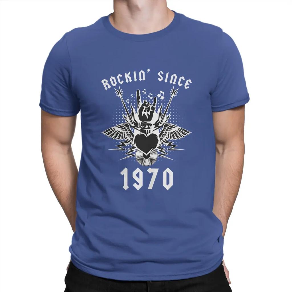 Rockin Since 1970  50Th Man's TShirt Rockin Since Time Crewneck Short Sleeve 100% Cotton T Shirt Funny Top Quality Gift Idea