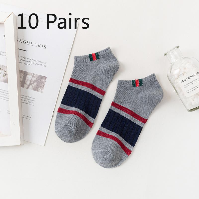 

10 пар мужских весенне-осенних цветных полосатых носков из ткани «параллельные брусья», впитывающих пот и дышащих 10 Pairs