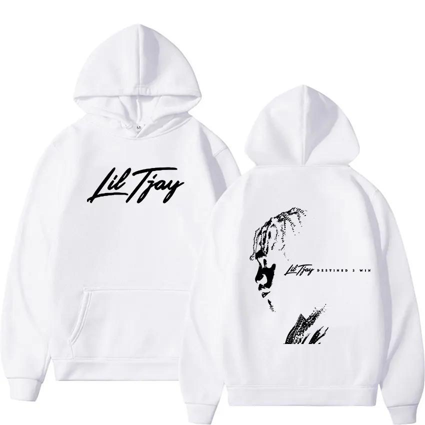 Rapper Lil Tjay Grafik Hoodie Destined 2 Win Musikalbum Pullover Sweatshirt Herren Damen Hip Hop Mode Mit Kapuze Gothic Streetwear