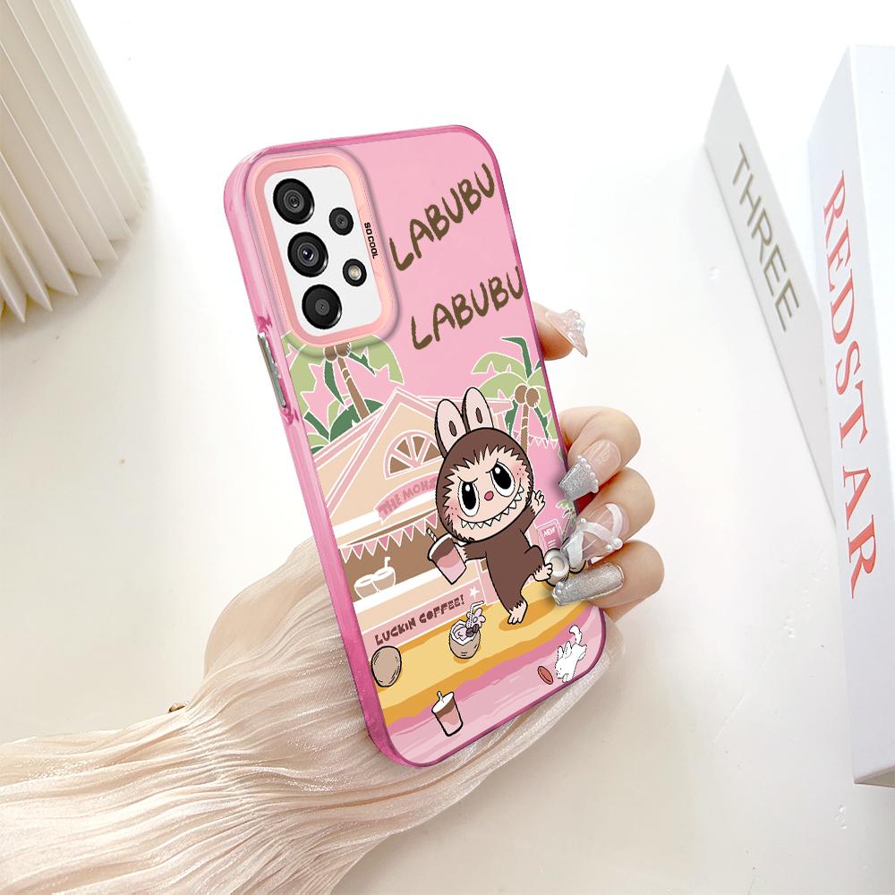 

Окрашенный узор, цветной серебристый, двухсторонний, жесткий, противоударный чехол для телефона Samsung Samsung A06 5G темно-розовый