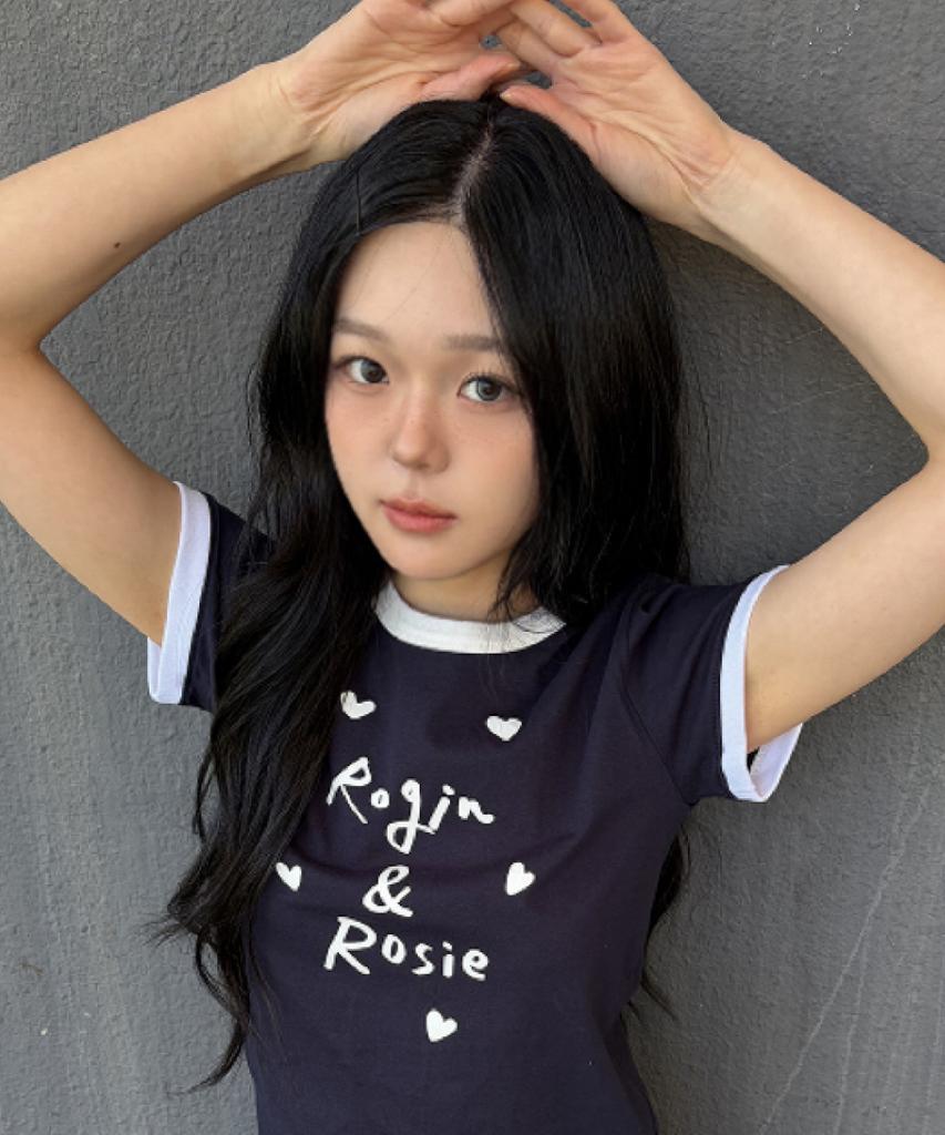 Loginaenloji Rogin N Rosie Lettering Ringer T-Shirt Navy