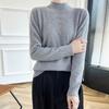 Autumn and Winter New Wear Semi-turtleneck Knitted Sweater Women's Loose Solid Color Pullover Long Sleeve Inner Sweater Versatile