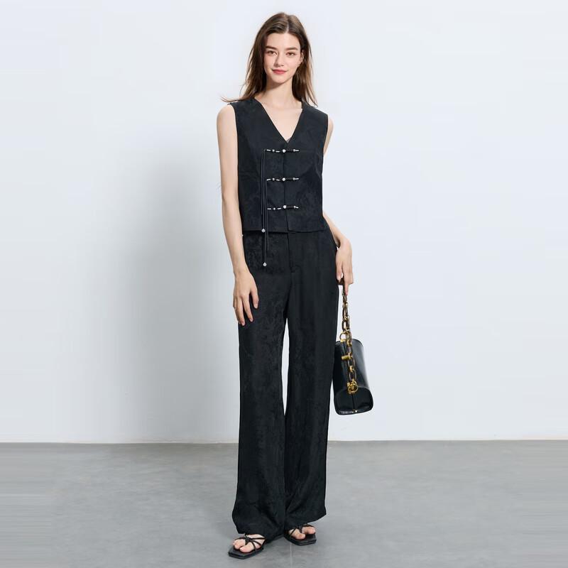 Sancai Acetate Blend Straight-Leg Casual Pants