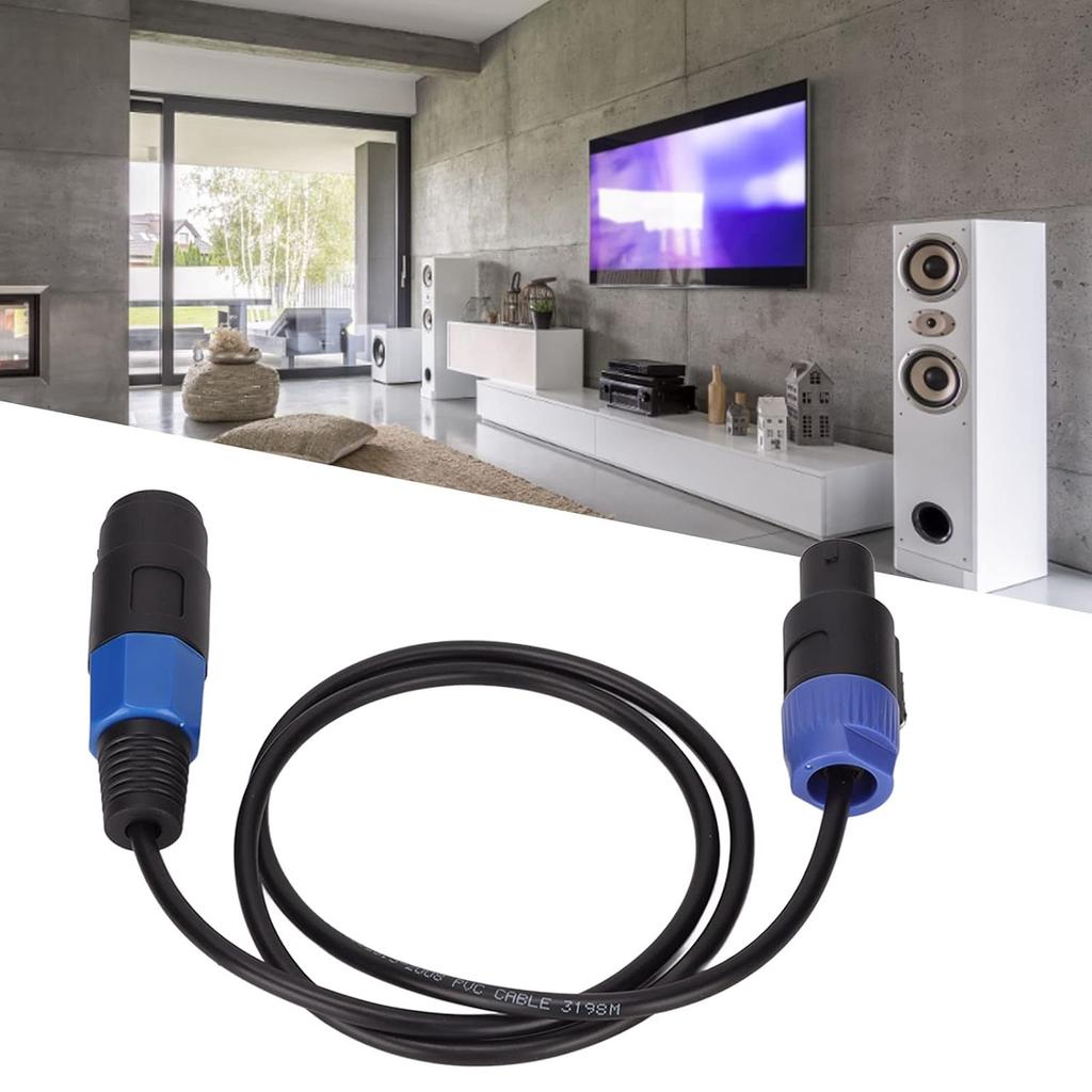 Speaker Cable, Elastic Portable Speakon Speaker Cable, Male To Female 4 Core Plug Ohm Head Speakon Cable, Speaker Connection Wire for Speaker