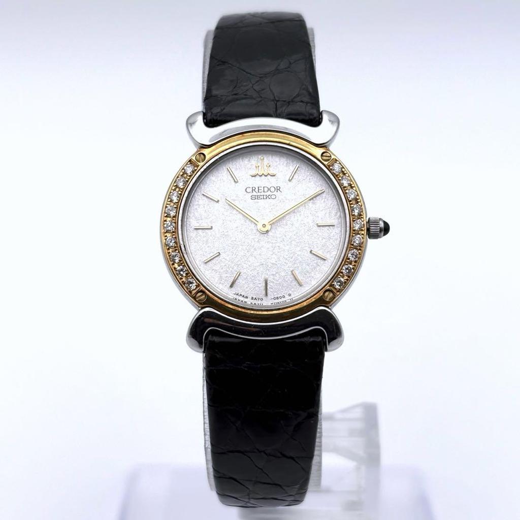 [USED] SEIKO CREDOR Diamond Bezel 18KT X SS Quartz Watch