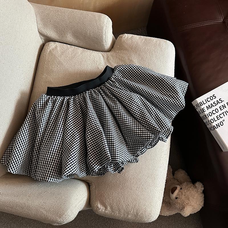 

Plaid Elastic High Waist A-line Midi Skirt - Women s 2025 Korean Style, Slimming and Anti-Exposure XL