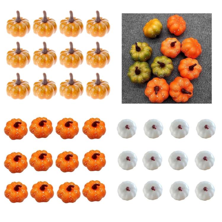 12pcs Artificial Pumpkin Realistic Artificial Vegetable Simulation Pumpkin Photography Props for Display Kitchen Party