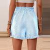 Women's Fashion Summer  Striped Pants Fashionable Elastic Waist  Casual Shorts
