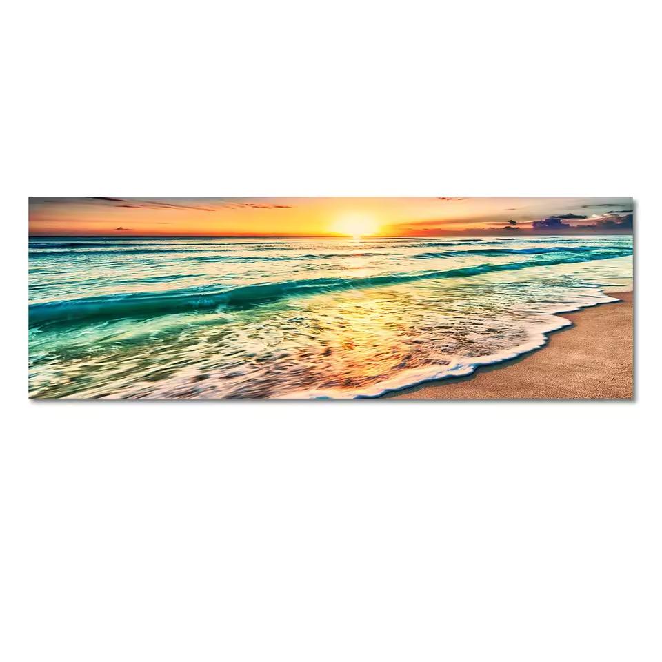 Modern Natural Beach Landscape Poster Prints Sea Sunset Aesthetics Canvas Painting Wall Art Picture for Living Room Home Decor