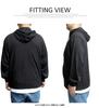 One Colors LOGOS PARK Herren Plus Size Hoodie, Leicht, Logo Stickerei Druck, Reißverschluss Cut and Sew Blouson, Größe 3L, Schwarz (49)