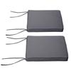 Polyester Set Of 2 Garden Chair Cushion Grey