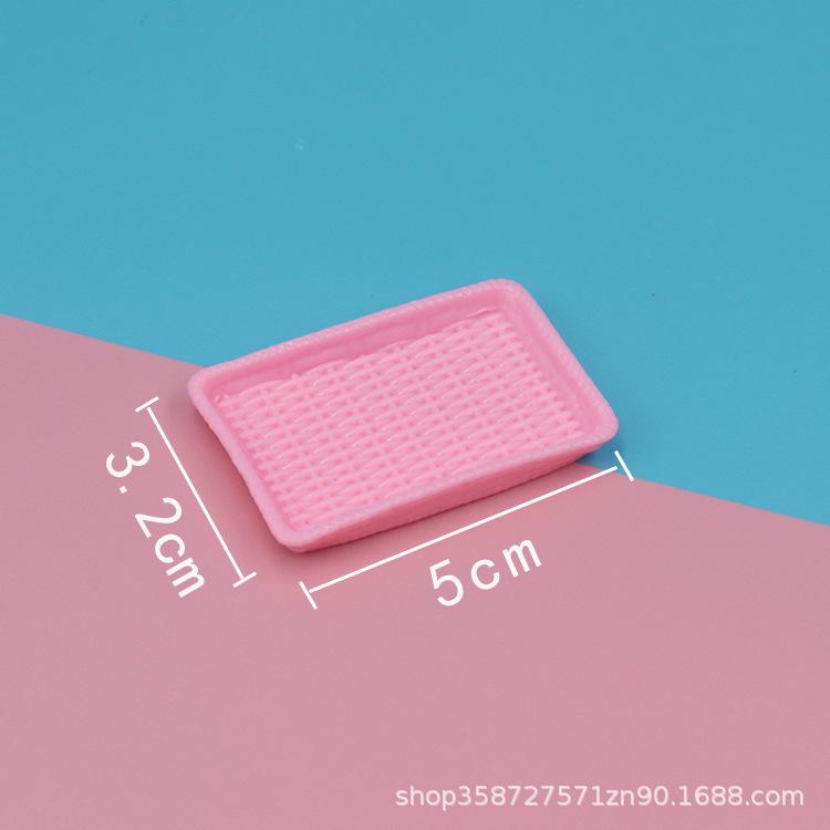 Doll House Simulation Mini Rattan Plate Pastry Plate Dessert Plate Accessories Mini Food Play Tableware Play House Small Toys