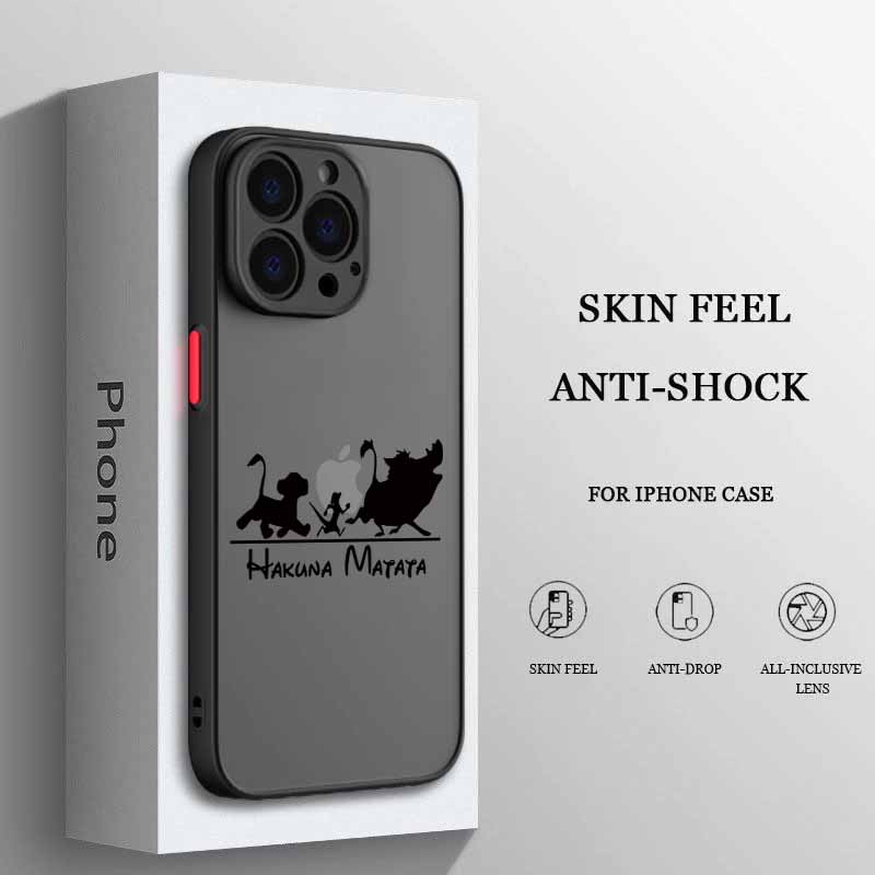 Cute The Lion King For iPhone 17 Air 16E 16 15 14 13 12 11 8 7 Mini Pro Max Plus Frosted Translucent Soft Phone Case