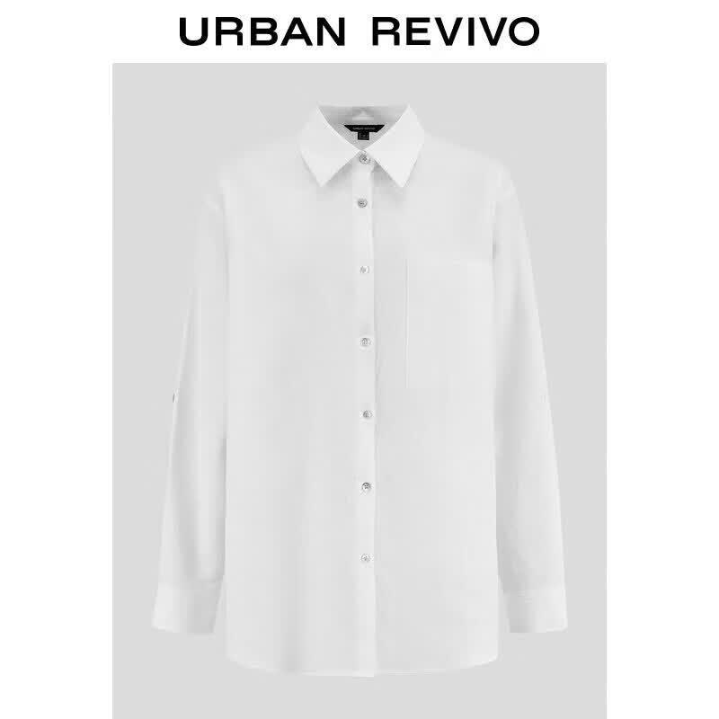 UR Women s Cotton Linen Long Sleeve Lapel Shirt L