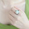 High-End French Emerald & Pearl Micro-Set Diamond Ring for Women – Internet Celebrity Style