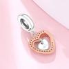Copper Heart Shape Romantic Love Pendants Bracelet Charms Fit Women Jewelry Party Beads Diy Fine Gift Accessory