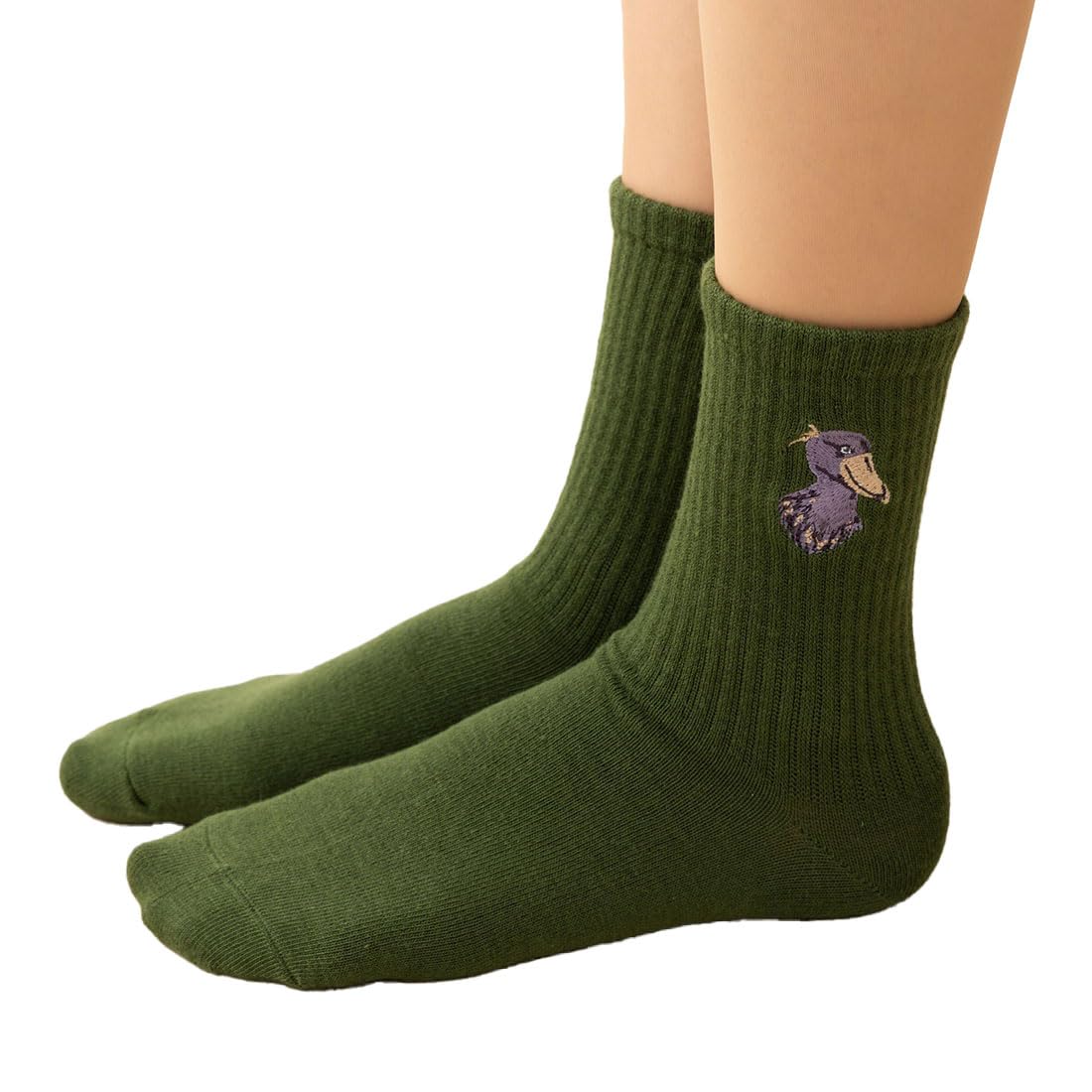 

Носки с вышивкой Shoebill Crew Socks STREAM 23-25 см женские зелёный