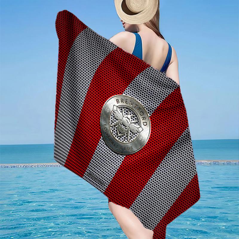 1PC Brent-ford Football Club Crest Beach Towel - Soft,  Absorbent Microfiber, Lightweight, Ideal for The Beach, Parties, Travel, Camping Fan Gifts