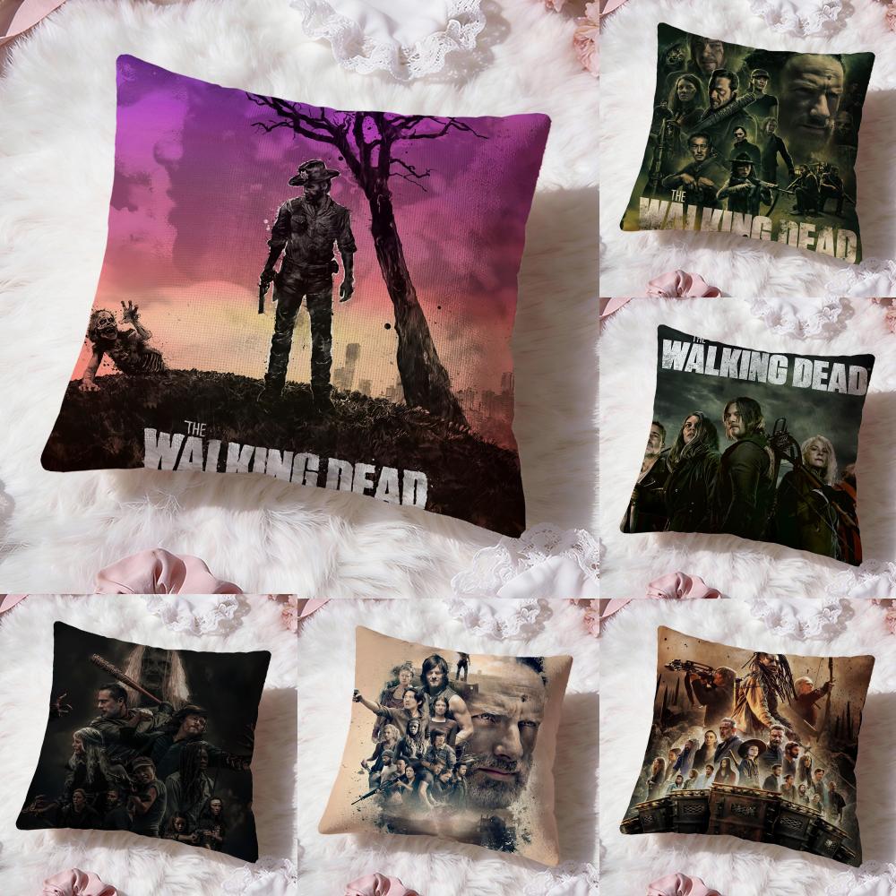 The W-walking dead Cushion Cover Premium Comfort Reversible Pillow Cove -Two in One Design for Any Room & Car Interior