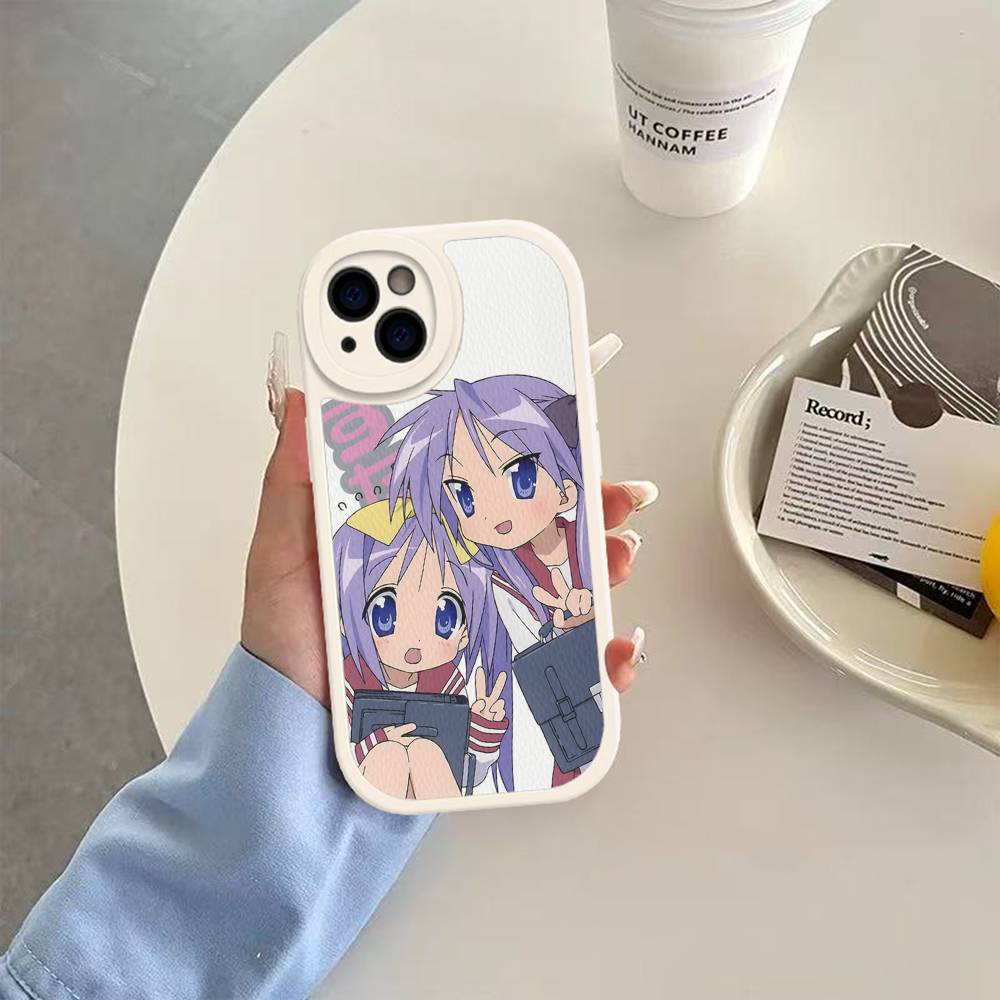 K-Konata Izumi Lucky S-Star Phone Case For IPhone 11 12 13 14 15 16 Pro Max Plus Leather Cover