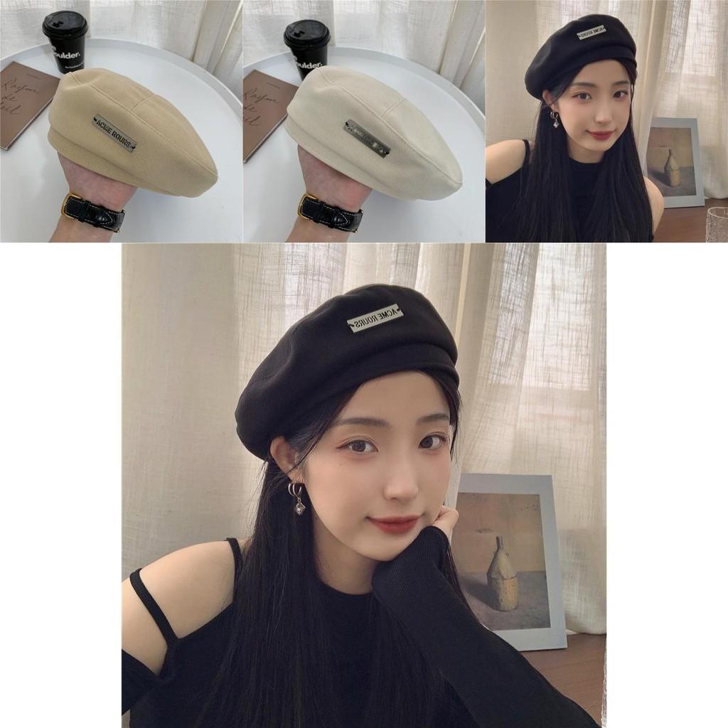 Stylish Woolen Beret Hat For Women Trendy Autumn Winter Artist Cap With English Letter Details