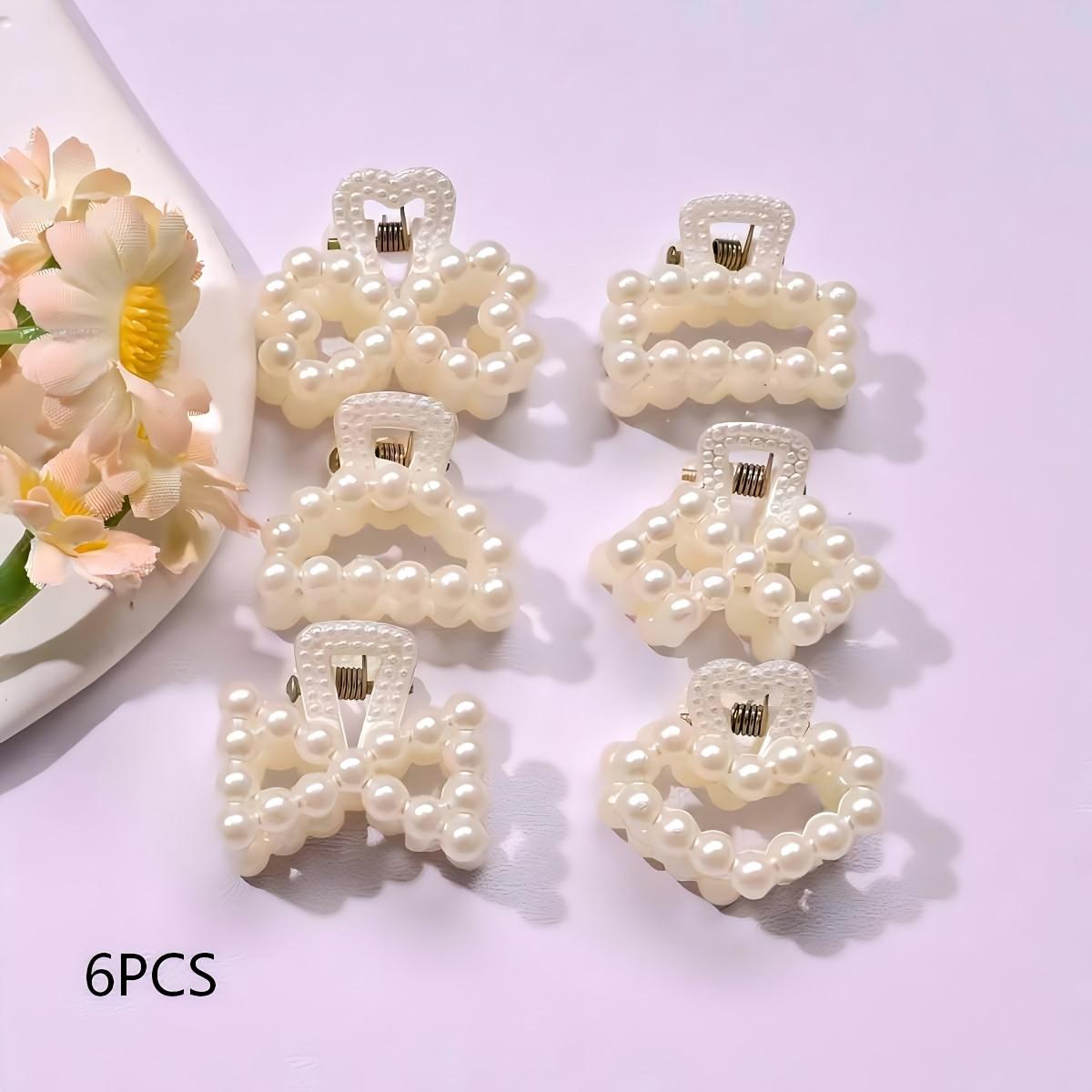 6pcs New Cross-Border Black And White Minimalist Temperament Mini Hair Clip Set Princess Hair Clip Bangs Forehead Broken Hair Clip Headdress