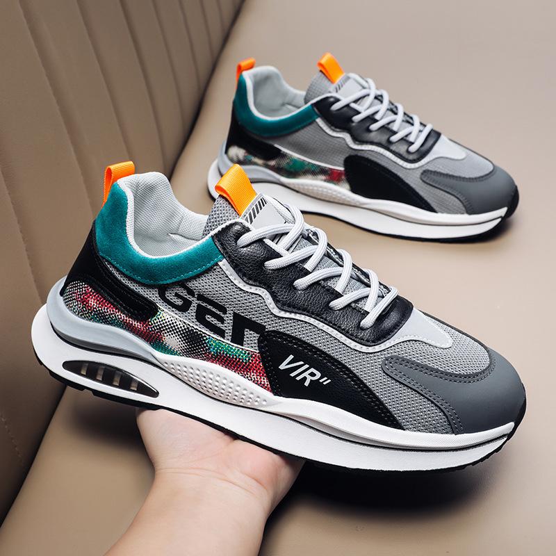 

2025 осень новая спортивная обувь для мужчин и подростков тренд универсальные повседневные дышащие кроссовки для бега трендовая обувь для пап 39