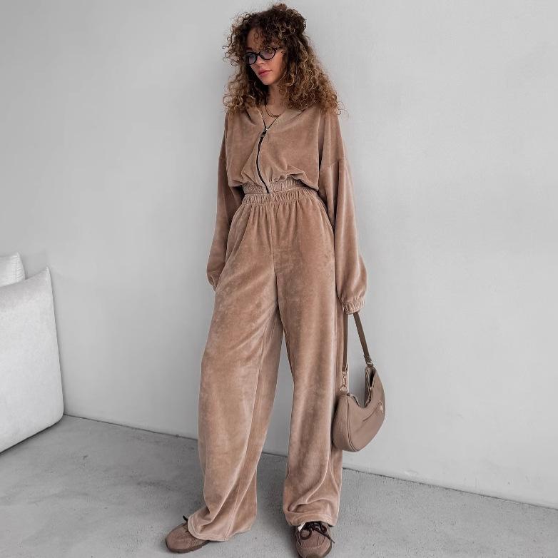 2026 Nuova Felpa con Cappuccio e Collo Alto Casual Larga da Donna Set Due Pezzi Abbigliamento Sportivo per Coppia Semplice Felpa con Cappuccio Top