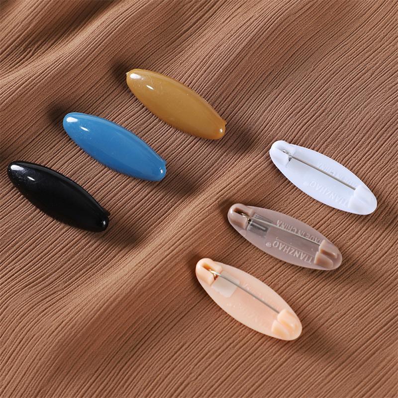 8Pcs/set High Quality Solid Color Plastic Brooch Needle Fix Scarf Islamic Turban Accessory Hijab Brooch Elegantly Safety Pin