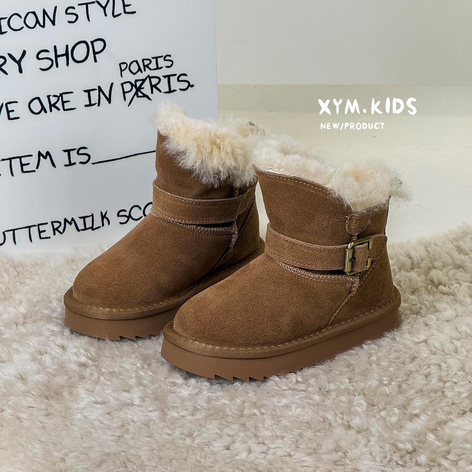 

Кожаные детские зимние сапоги из натурального меха, две носки, большие хлопковые сапоги, зима 2025, новые утолщенные хлопковые ботинки для мальчиков и девочек 26-30 yards 5 pairs of minimum approval верблюд