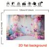 2D Dreamy Pastel Flower & Balloon Backdrop Cloth for Birthday Party Photo Booth Background