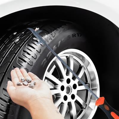 Gancho de limpieza para neumáticos de coche Hebilla de piedra para huecos de neumáticos Gancho de piedra Hebilla de neumático de coche Herramientas de recogida de piedra para limpieza de neumáticos Accesorios de reparación de neumáticos