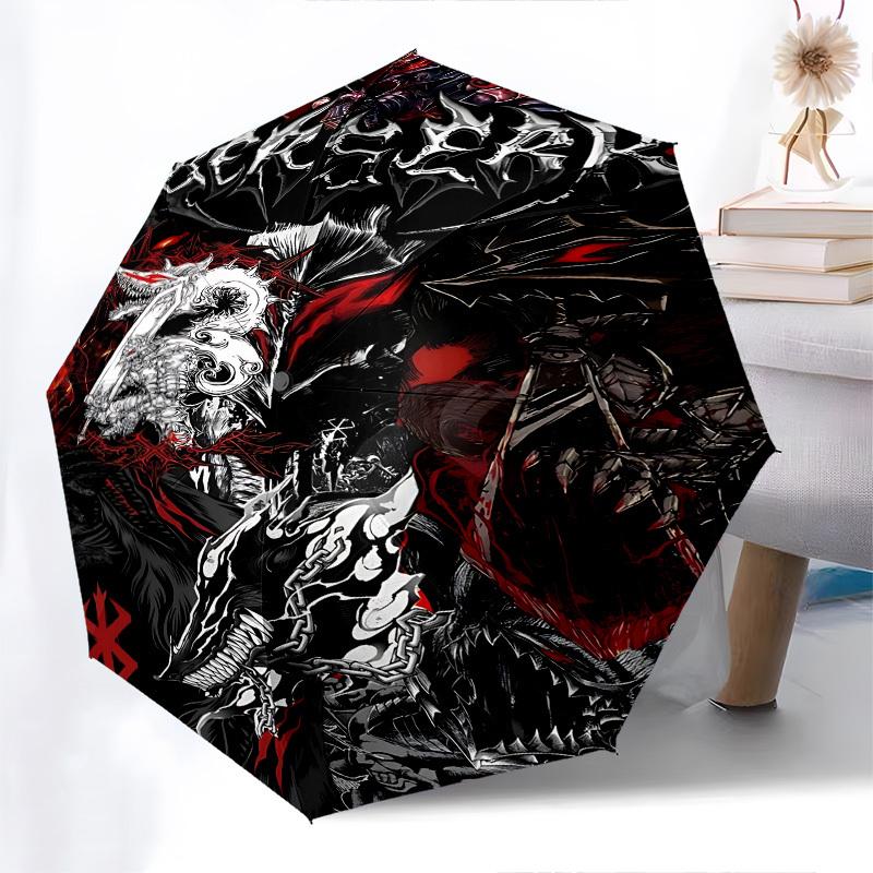 Dark Fantasy, Gothic Art Themed Automatic Opening and Closing Umbrella, Brightly Colored 8-rib Portable Umbrella, Suitable for Men and Women