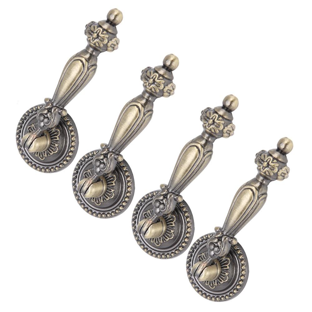 4 PCS Big Size Drawer Pulls Retro Copper Mounting Screws Bronze Tear Drop Pulls Zinc Alloy Cabinet Pull Handles Cabinet Upgrade