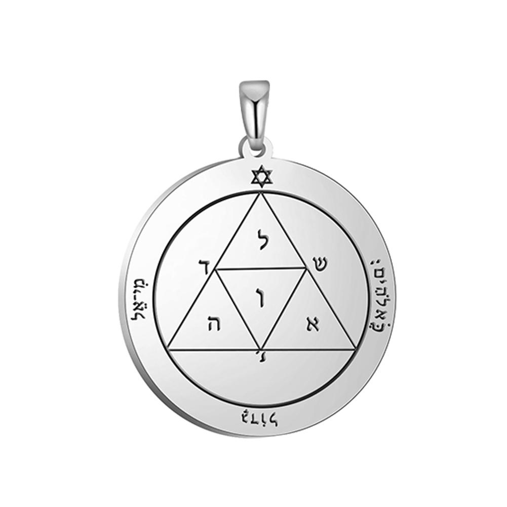 Dawapara Zegel van Salomo Hanger voor Ketting Roestvrij Staal Vintage Amulet Bovennatuurlijke Sieraden
