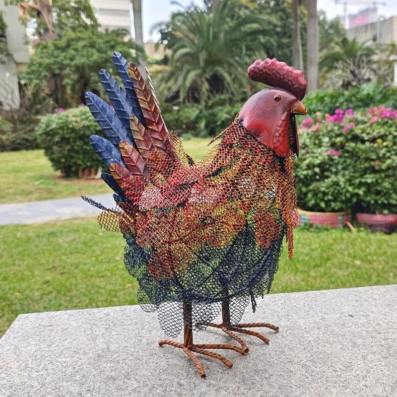 Animal Ornaments Agritainment Iron Floor Sculptures Miniature Creative Ornaments for Courtyard Garden Decoration Accessories