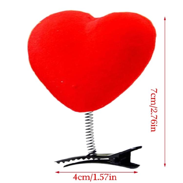 Love Heart Hair Clip for Women Girl Festival Props Hairpin Wedding Party Side Clip Spring Barrettes for Valentines Day