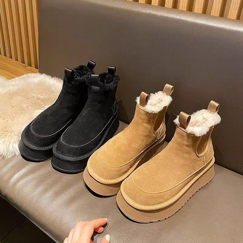 Chelsea Handsome Snow Boots for Women's Winter New Thick-soled Velvet Anti-short Tube Thermal Cotton Shoes for Women