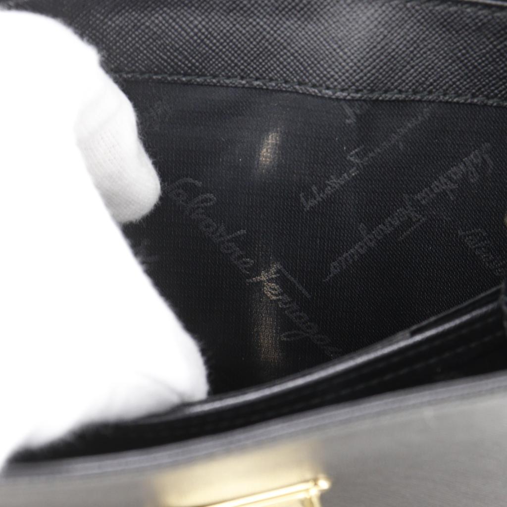 Salvatore Ferragamo Gancini Handbag AQ-21 0160 black leather Women Used
