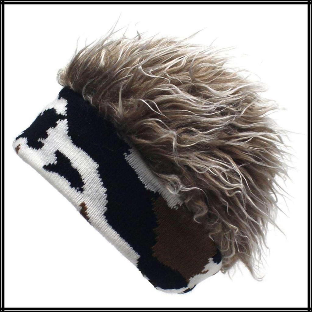 Wig Knitted Animal Knit CZ698 [White Fang] Hat, Hat, Cap, Unique, Men's, Women's, (Dark Brown)