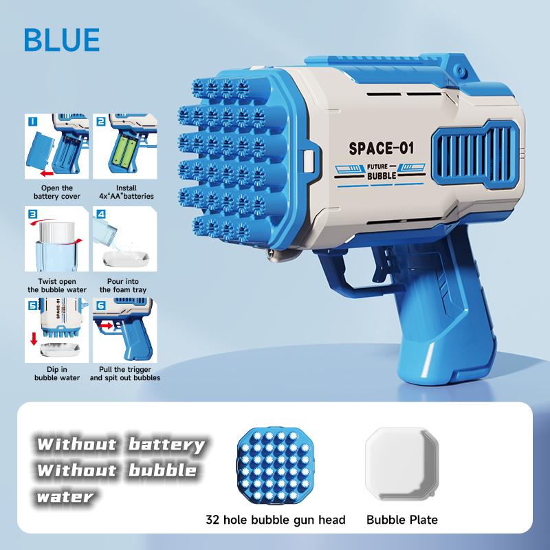 32 Hole Bubble Gun Toy Parent-Child Interactive Game With A Large Number Of Bubble Toys Bubble Gun Without Battery Bubble Water