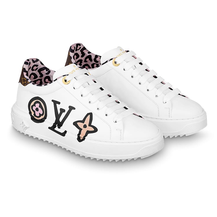 LOUIS VUITTON Time Out Sneakers 'White With Large Side Logo' Women's 1A93XF