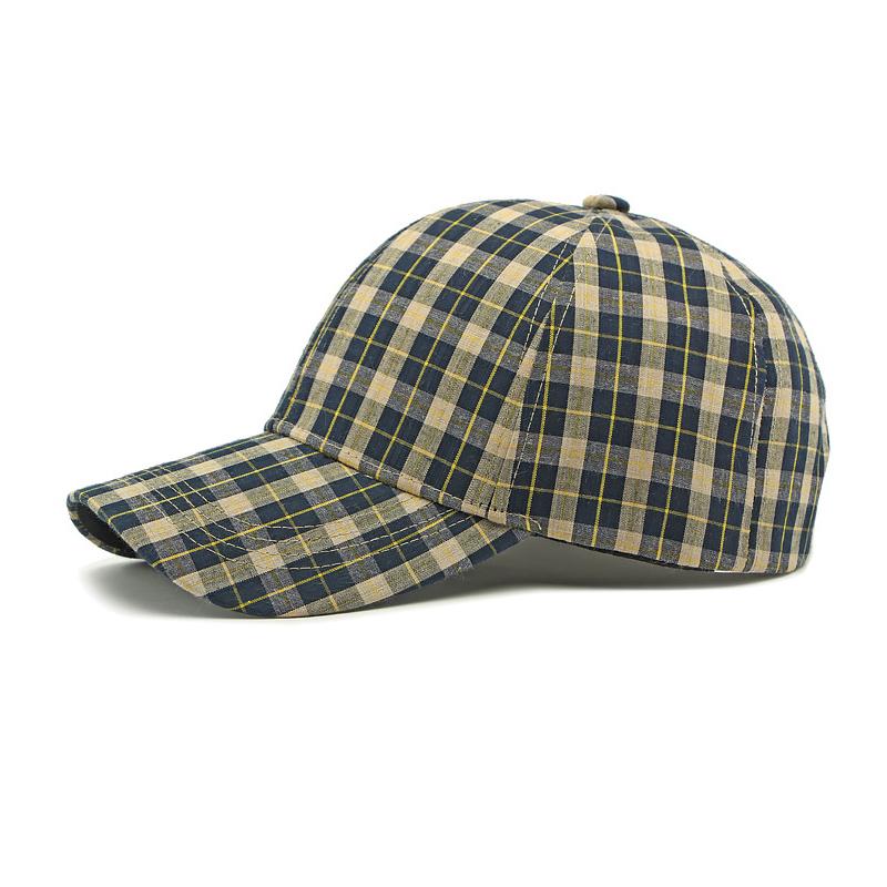 Spring Summer Men Vintage Plaid Baseball Cap Outdoor Women Sun Protection Hat