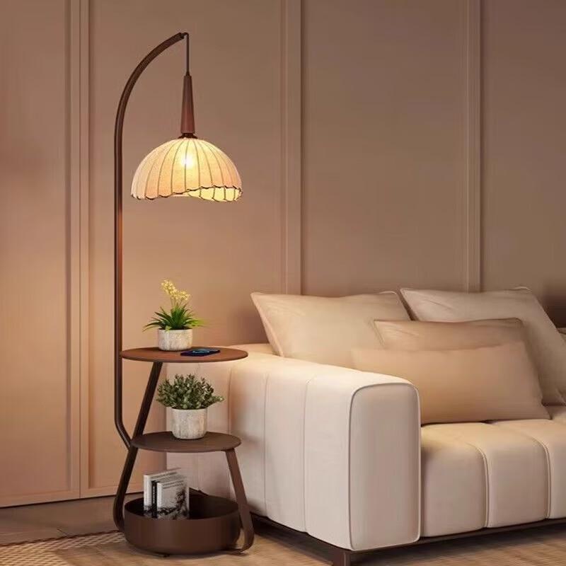 UOSU Vintage Floor Lamp with Integrated Table