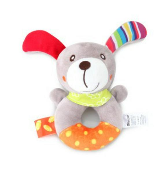 Adorable Animal Cartoon Plush Rattle: Puppy, Owl, Bee, Rabbit