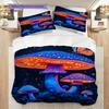 Mushroom Pattern Bedding Quilt Set Quilt Cover Pillowcase Home Decoration Birthday Gift (1 * duvet cover + 2 * pillowcase, without core)