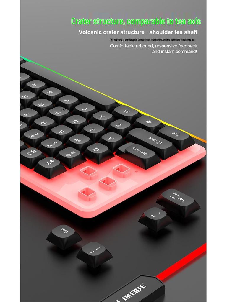 Russian Arabic Wired Luminous Gaming Keyboard & Mouse Set