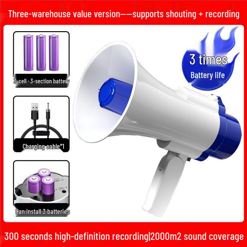Portable High-Volume Megaphone with Recording Feature