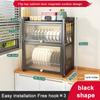 Double-layer Dustproof Kitchen Dish Bowl Drying Rack Counter Dishwasher Organizer Rack With Chopstick Cage Tableware Basket