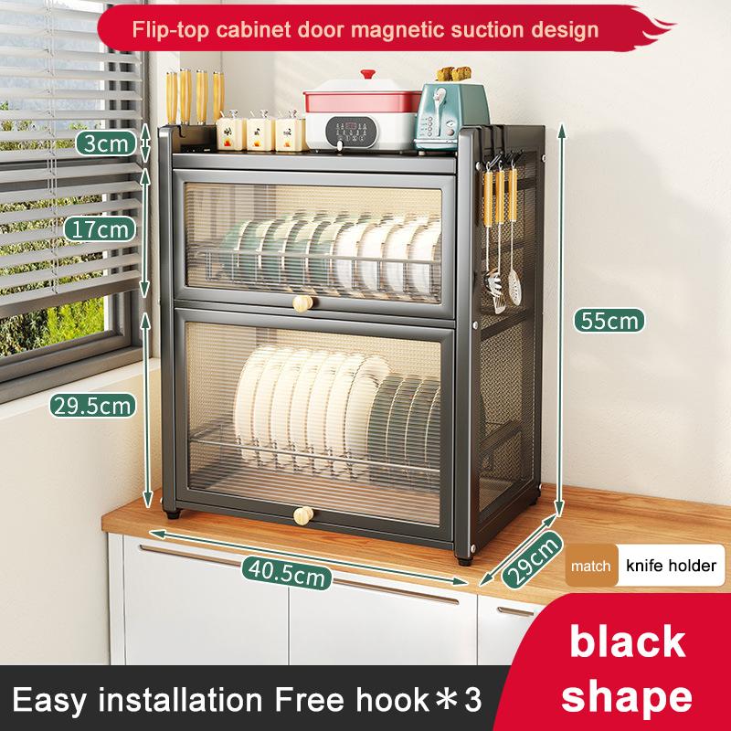 Double-layer Dustproof Kitchen Dish Bowl Drying Rack Counter Dishwasher Organizer Rack With Chopstick Cage Tableware Basket